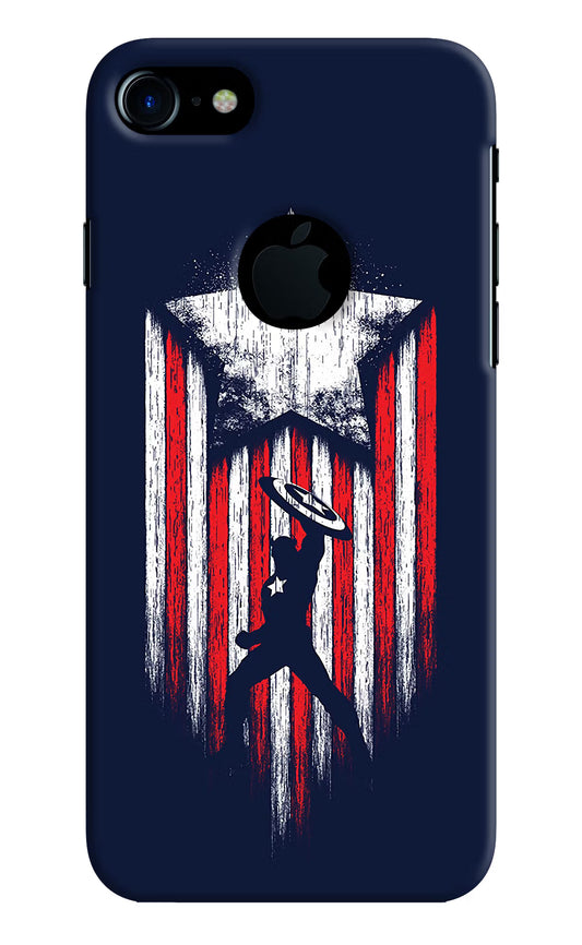 Captain America Marvel Art iPhone 7 Logocut Hard Case Back Cover by Casekaro