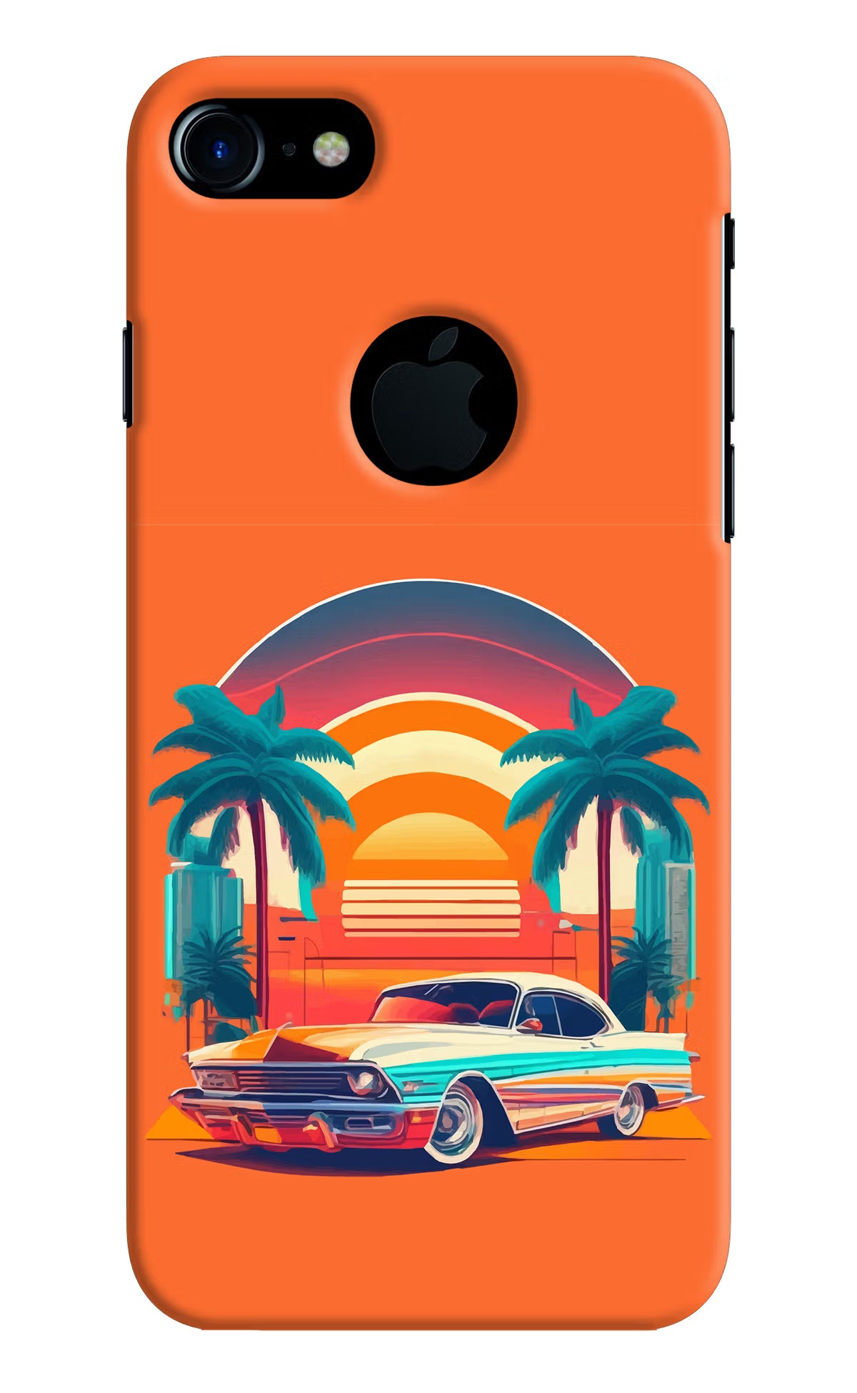 Palm Drive 80s iPhone 7 Logocut Hard Case Back Cover by Casekaro