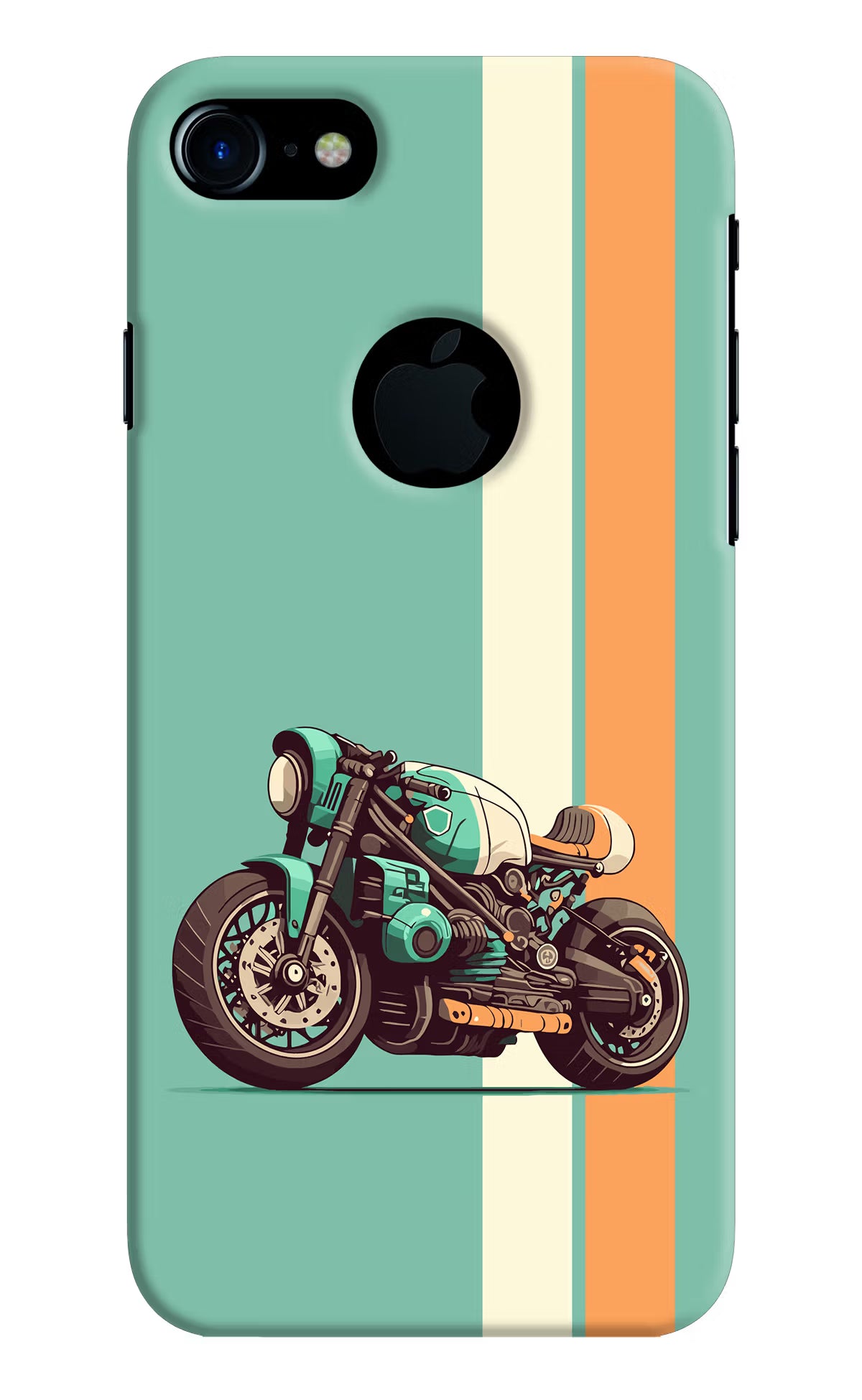 Striped Moto Drift iPhone 7 Logocut Hard Case Back Cover by Casekaro