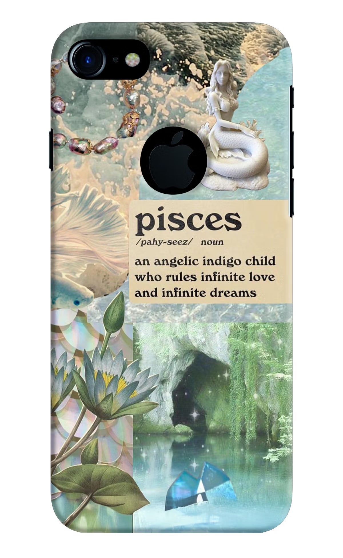 Pisces Zodiac iPhone 7 Logocut Hard Case Back Cover by Casekaro