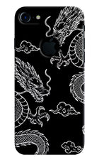Twin Dragons iPhone 7 Logocut Hard Case Back Cover by Casekaro