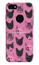Pink Cats iPhone 7 Logocut Hard Case Back Cover by Casekaro