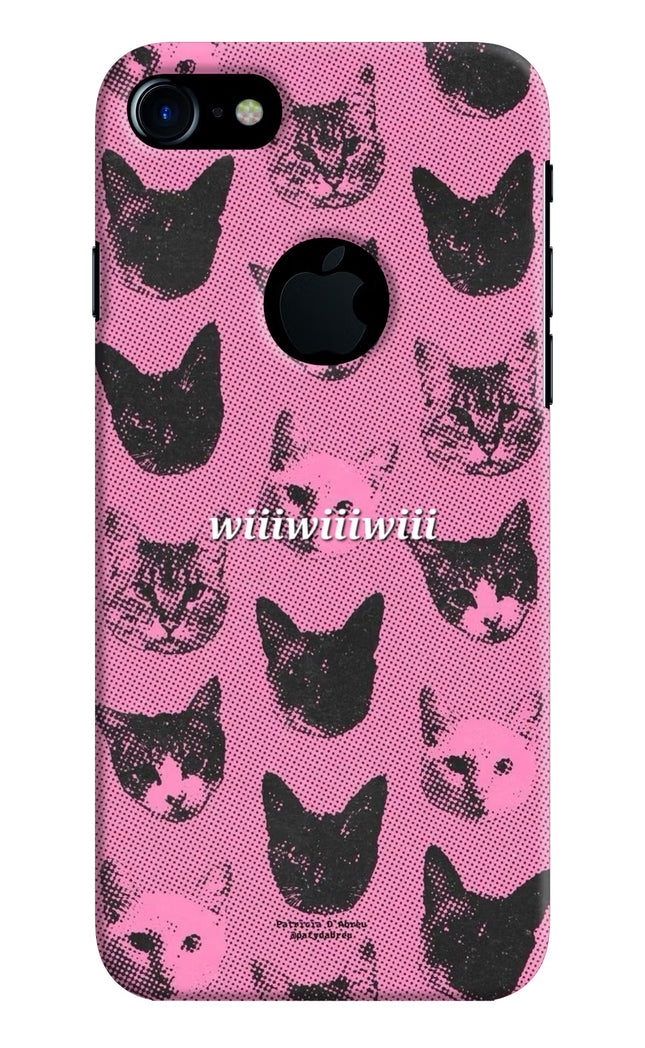 Pink Cats iPhone 7 Logocut Hard Case Back Cover by Casekaro