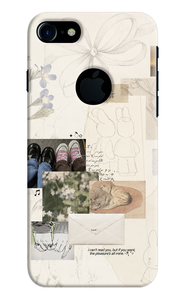 Soft Aesthetic iPhone 7 Logocut Hard Case Back Cover by Casekaro