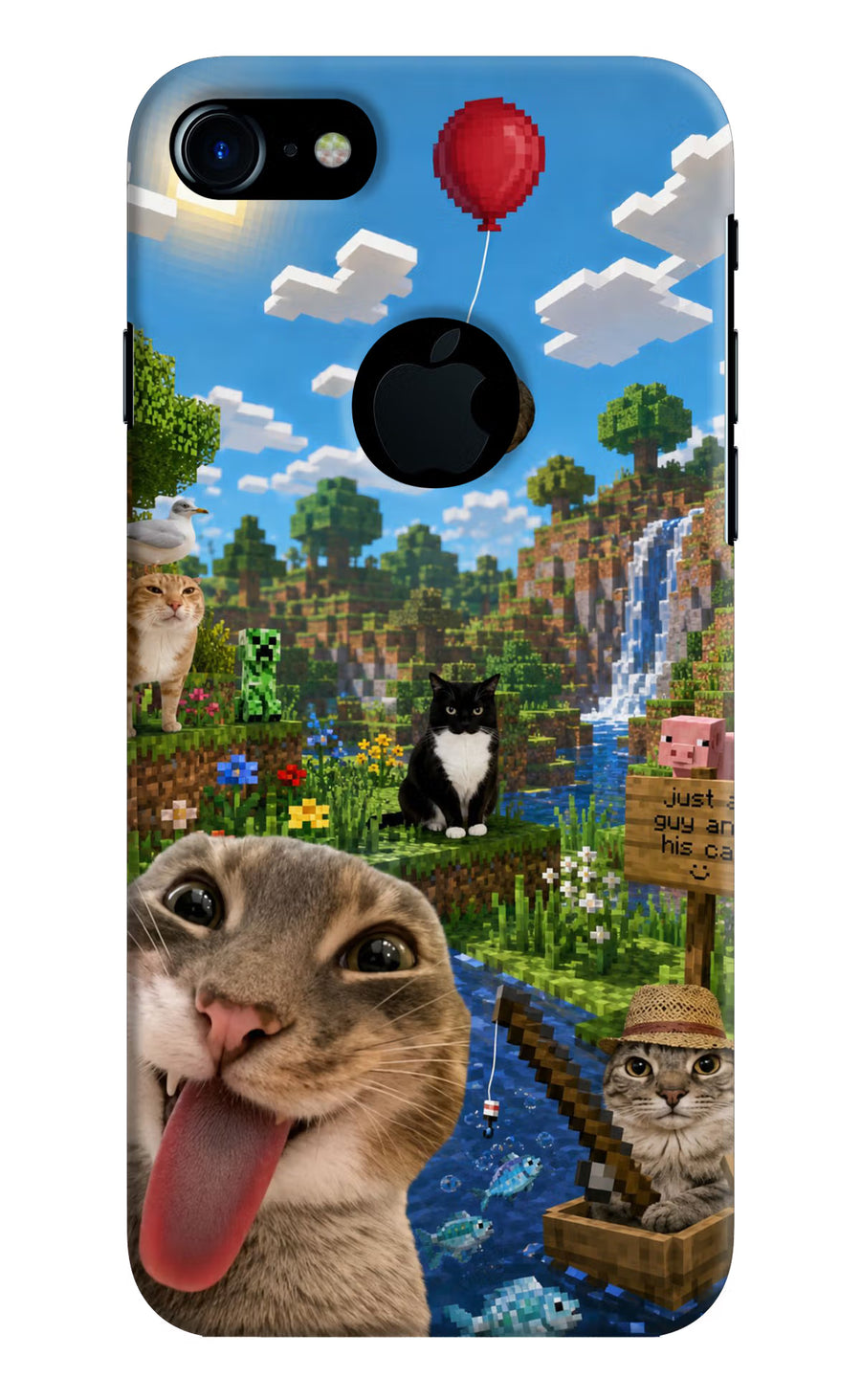 Minecraft Cat Chaos iPhone 7 Logocut Back Cover, Hard case