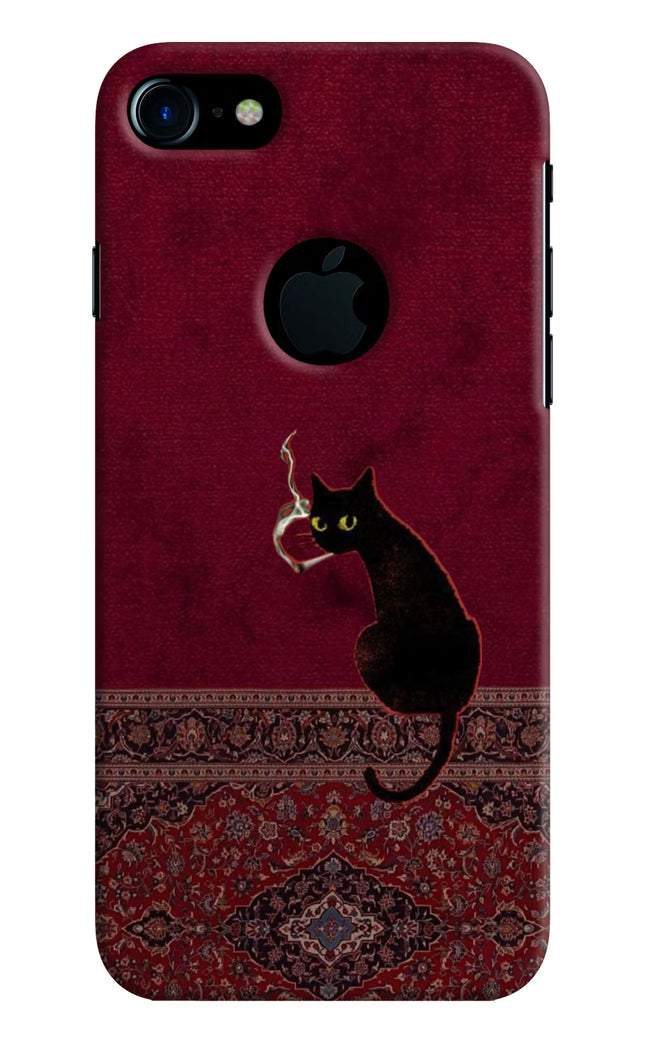 Midnight Cat iPhone 7 Logocut Hard Case Back Cover by Casekaro