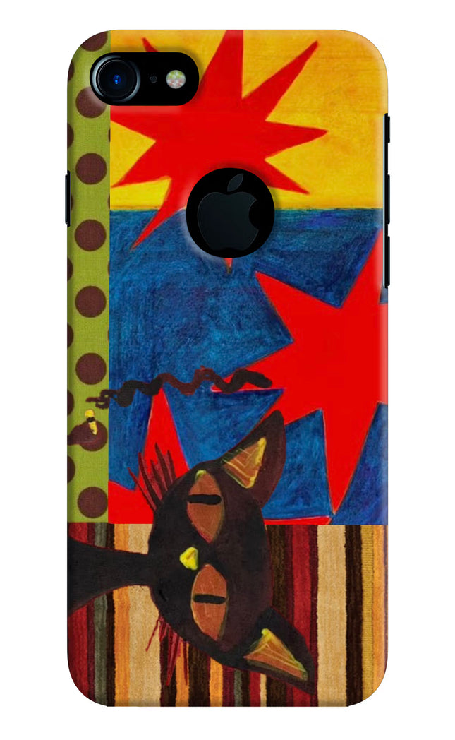 Pop Cat iPhone 7 Logocut Hard Case Back Cover by Casekaro