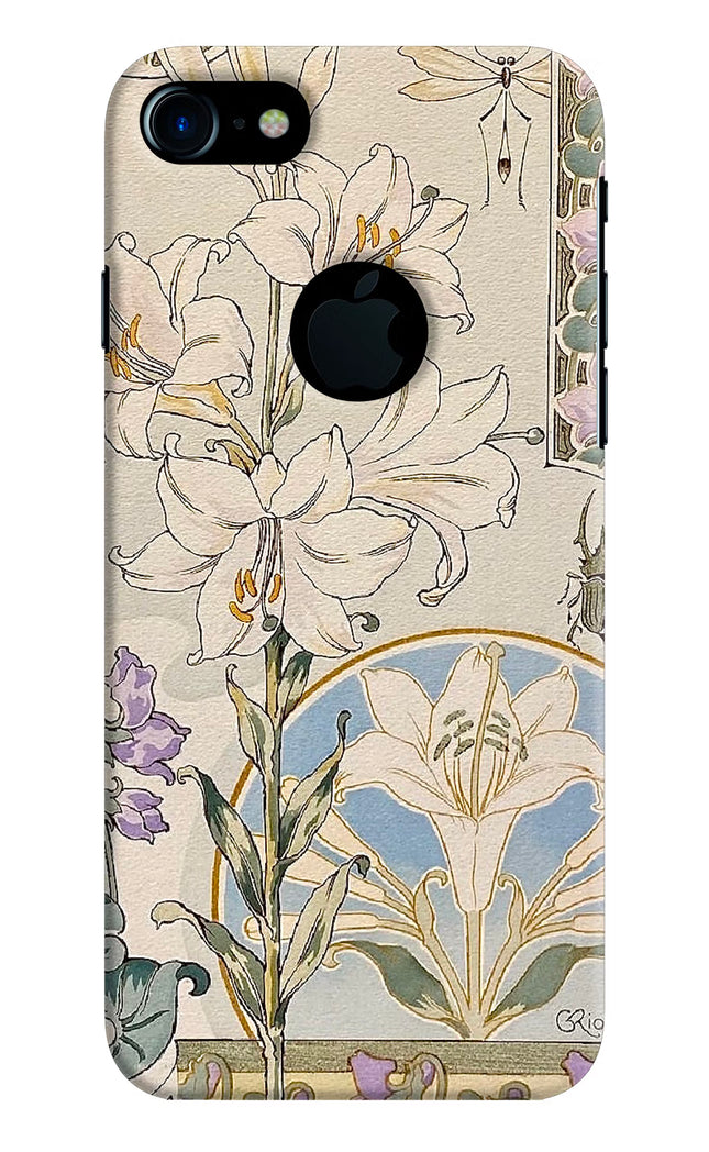 White Lily iPhone 7 Logocut Hard Case Back Cover by Casekaro