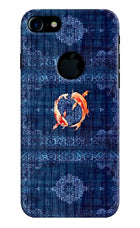 Koi Blue iPhone 7 Logocut Hard Case Back Cover by Casekaro