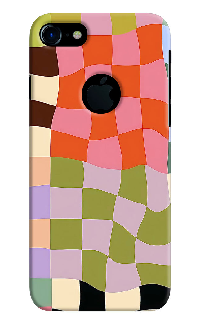 Wavy Grid iPhone 7 Logocut Hard Case Back Cover by Casekaro