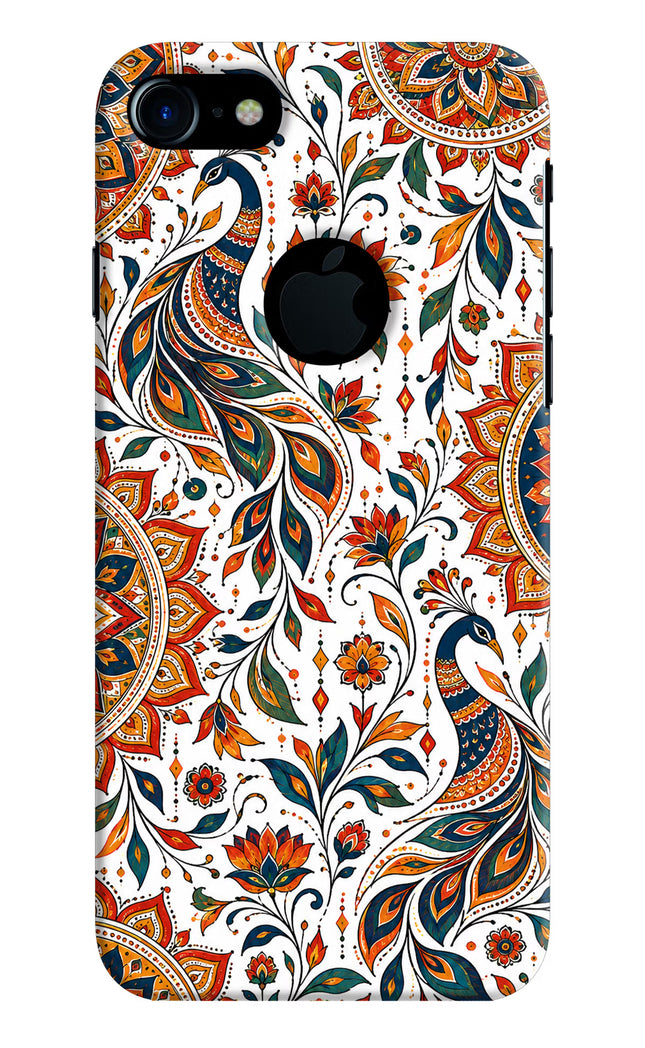 White Mayura iPhone 7 Logocut Hard Case Back Cover by Casekaro