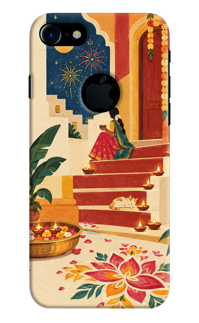 Diwali Rangoli iPhone 7 Logocut Hard Case Back Cover by Casekaro