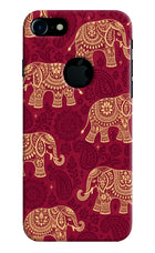 Maroon Elephant iPhone 7 Logocut Hard Case Back Cover by Casekaro
