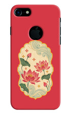 Pink Lotus iPhone 7 Logocut Hard Case Back Cover by Casekaro