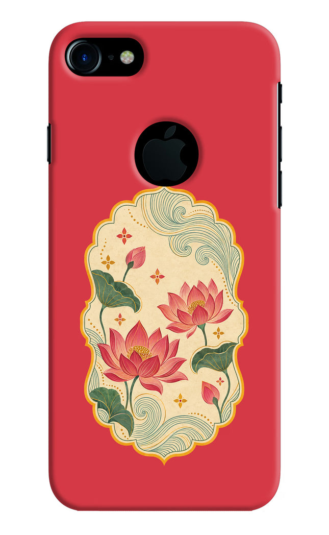 Pink Lotus iPhone 7 Logocut Hard Case Back Cover by Casekaro