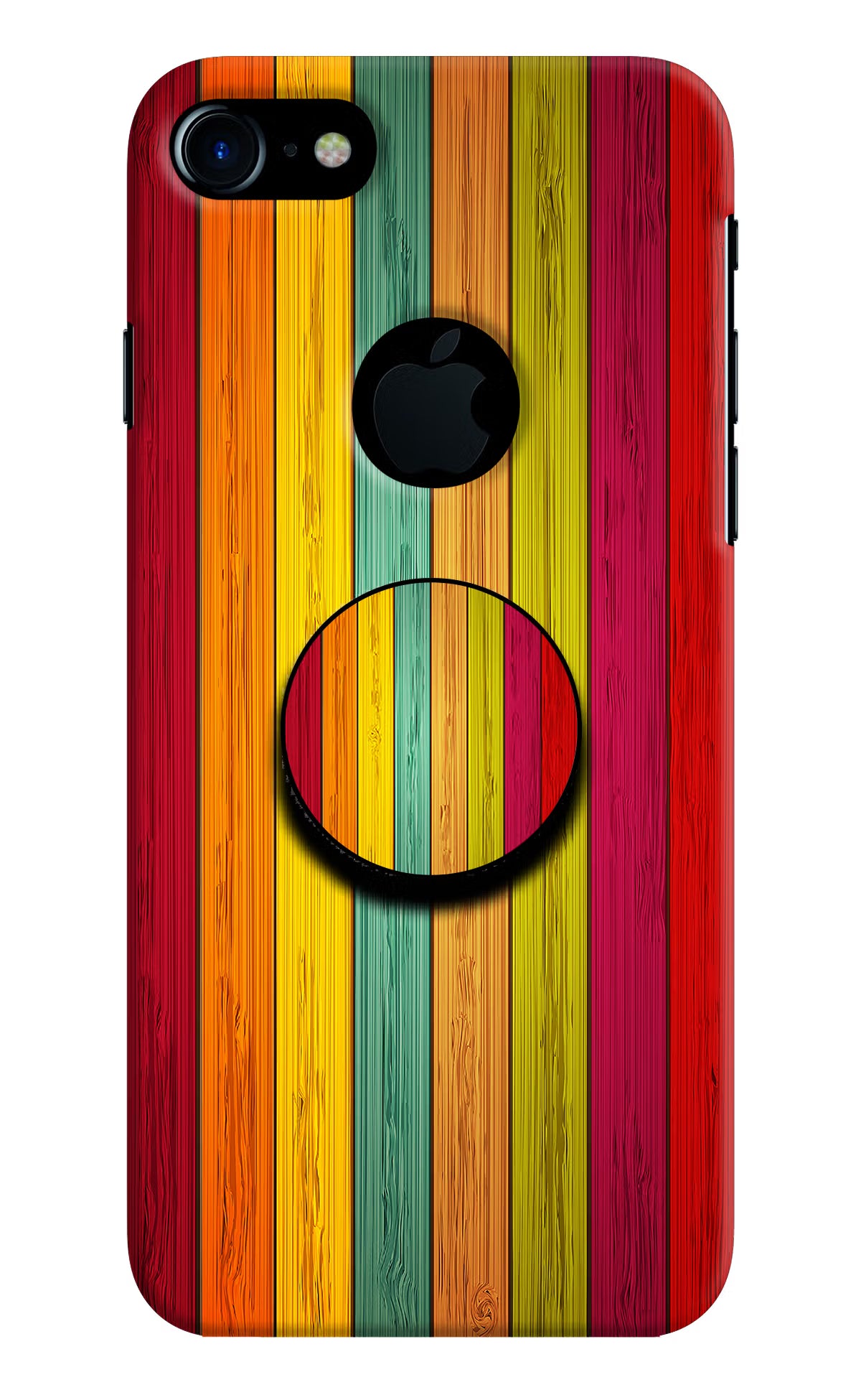 Multicolor Wooden iPhone 7 Logocut Pop Case by Casekaro