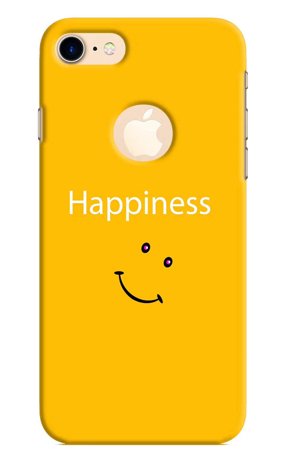Happiness With Smiley iPhone 8 Logocut Hard Case Back Cover by Casekaro
