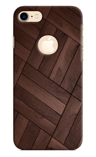 Wooden Texture Design iPhone 8 Logocut Hard Case Back Cover by Casekaro