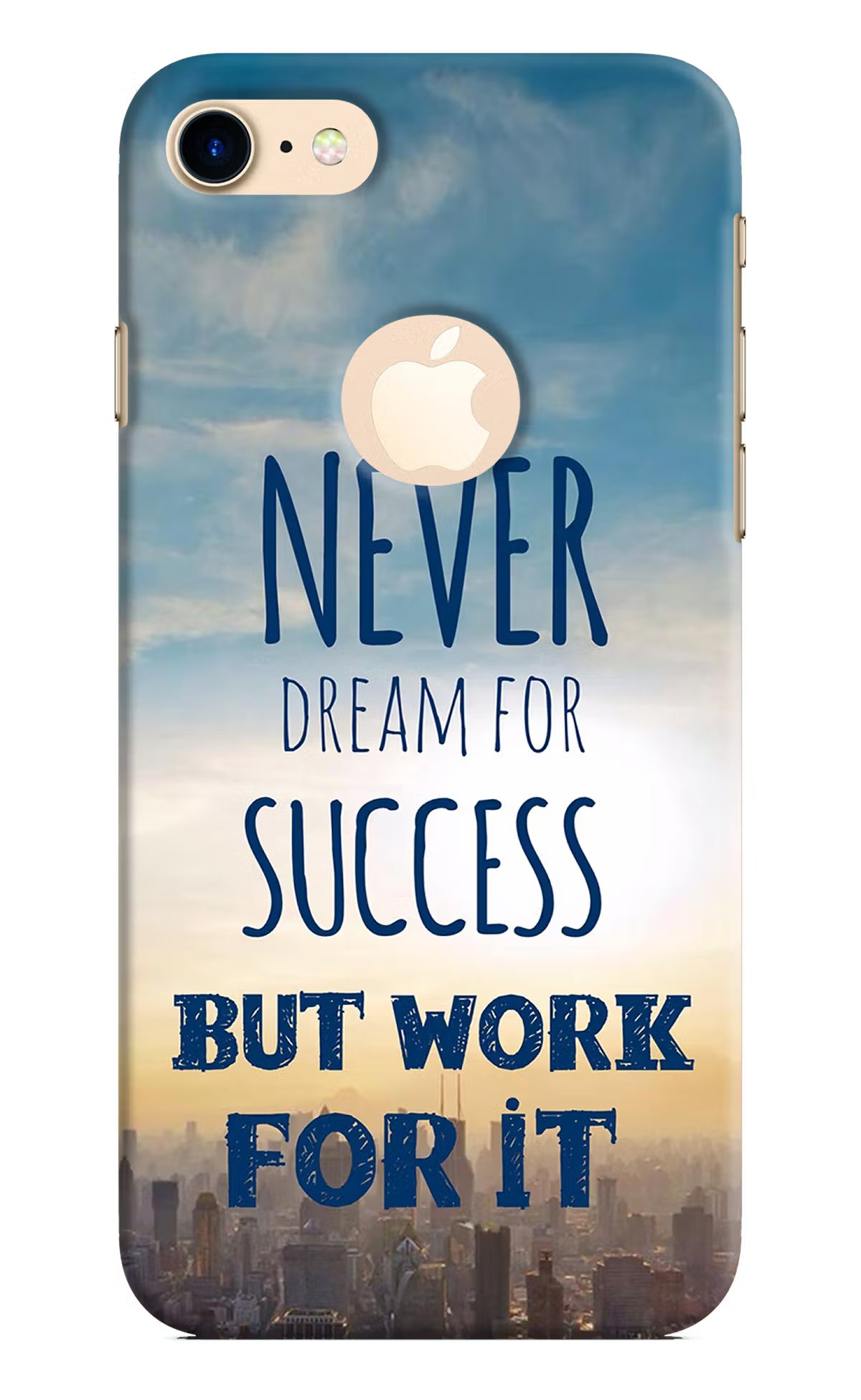 Never Dream For Success But Work For It iPhone 8 Logocut Hard Case Back Cover by Casekaro