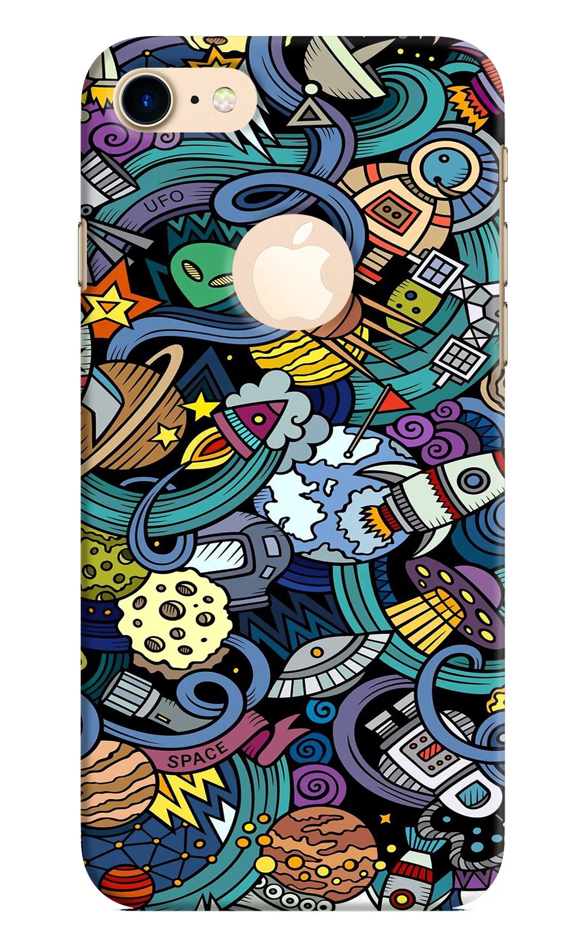 Space Abstract iPhone 8 Logocut Hard Case Back Cover by Casekaro