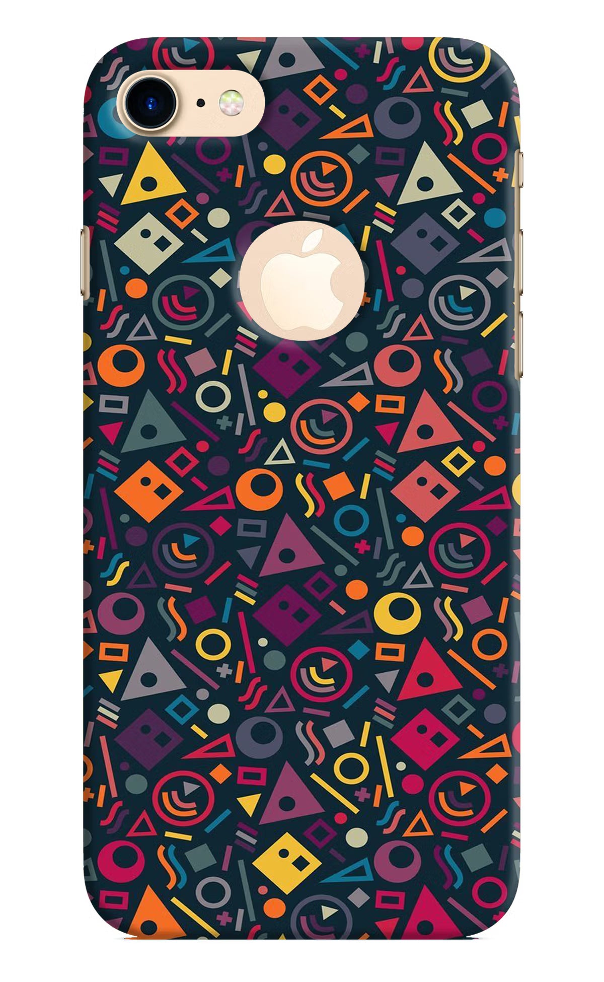 Geometric Abstract iPhone 8 Logocut Hard Case Back Cover by Casekaro