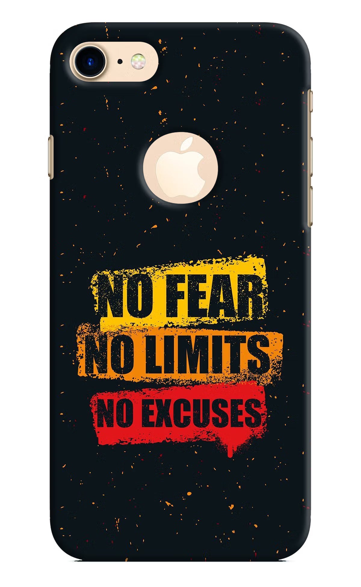 No Fear No Limits No Excuse iPhone 8 Logocut Hard Case Back Cover by Casekaro