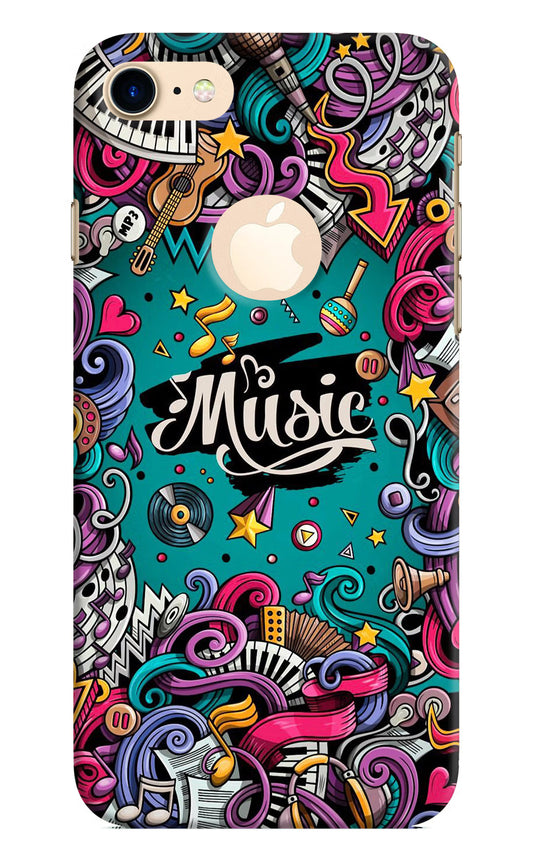 Music Graffiti iPhone 8 Logocut Hard Case Back Cover by Casekaro