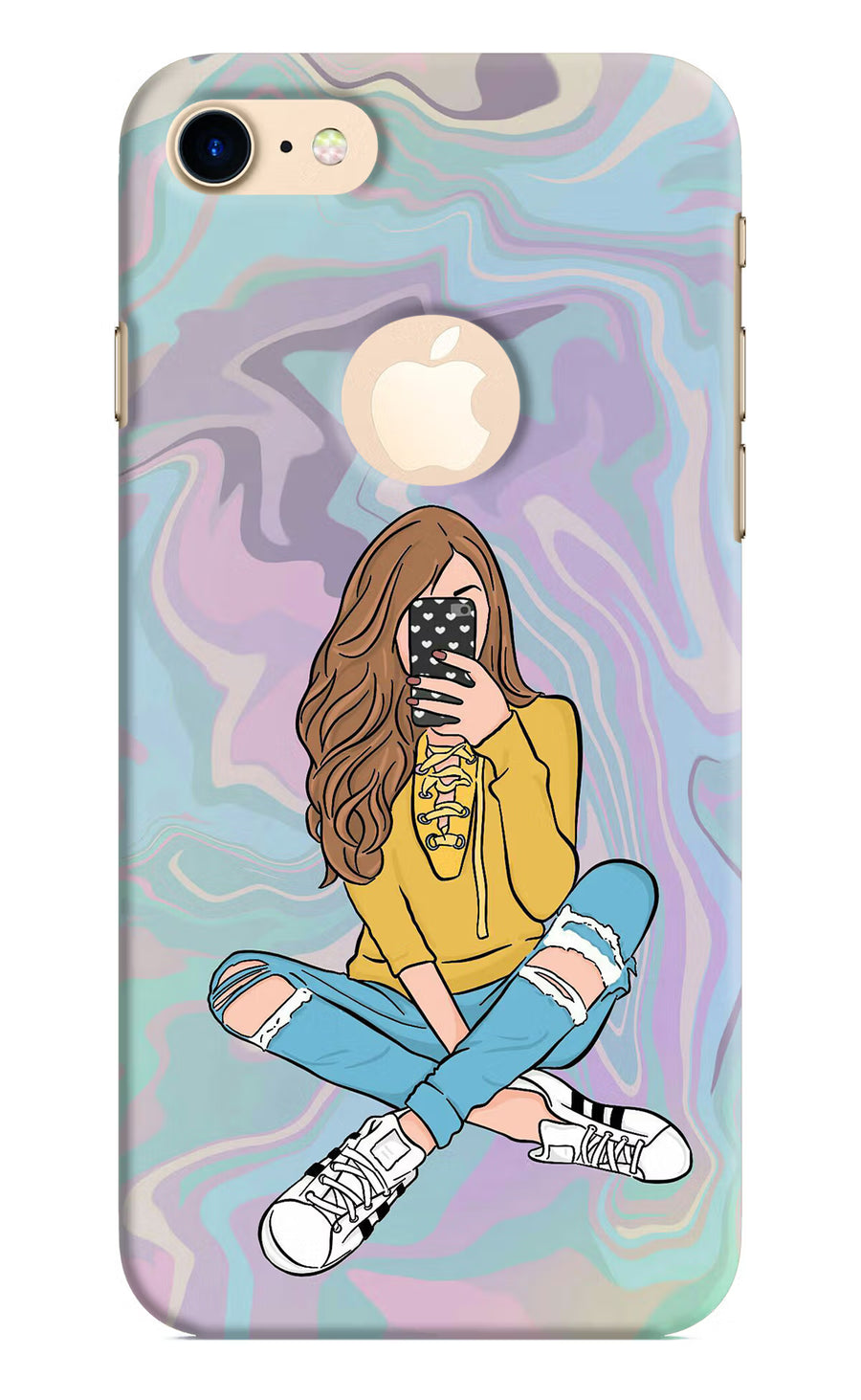 Selfie Girl iPhone 8 Logocut Back Cover, Hard case