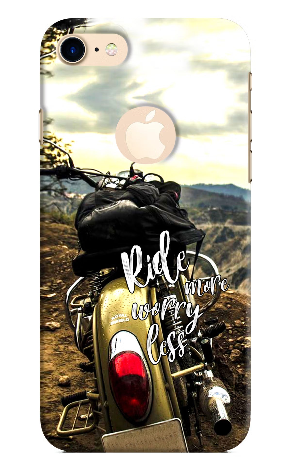 Ride More Worry Less iPhone 8 Logocut Hard Case Back Cover by Casekaro