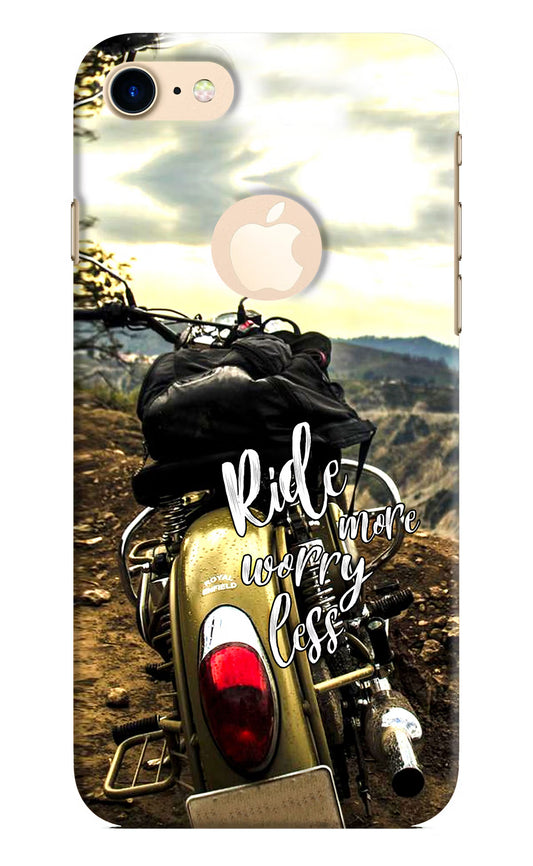 Ride More Worry Less iPhone 8 Logocut Hard Case Back Cover by Casekaro