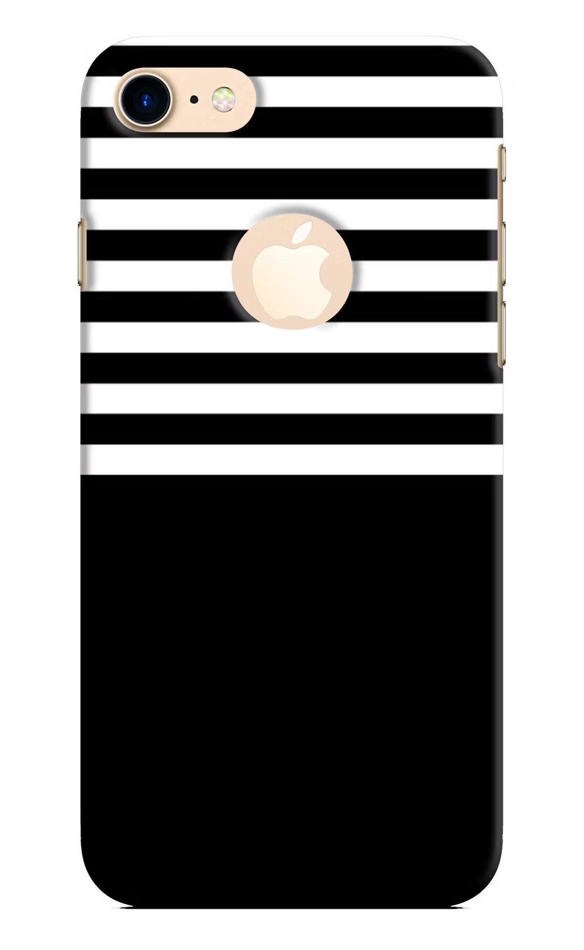 Black and White Print iPhone 8 Logocut Hard Case Back Cover by Casekaro
