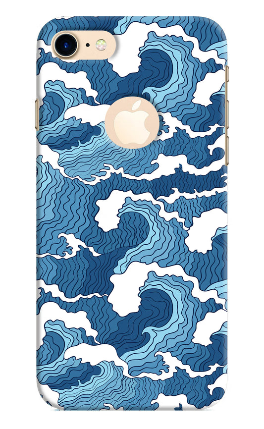 Blue Waves iPhone 8 Logocut Hard Case Back Cover by Casekaro