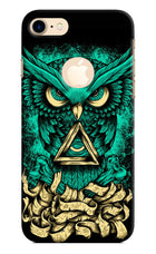 Green Owl iPhone 8 Logocut Hard Case Back Cover by Casekaro