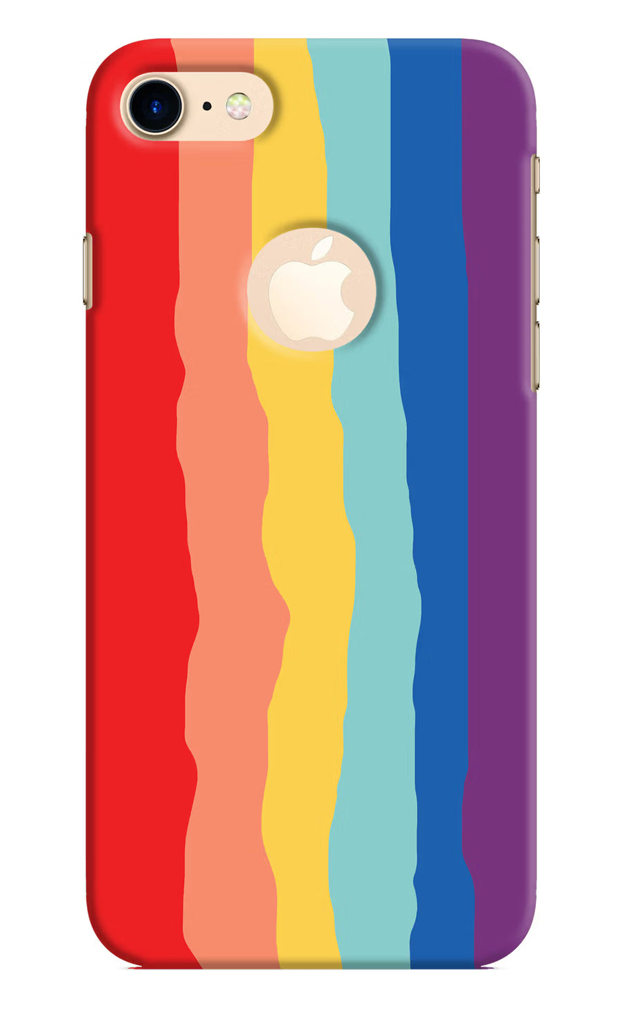 Rainbow iPhone 8 Logocut Back Cover, Hard case