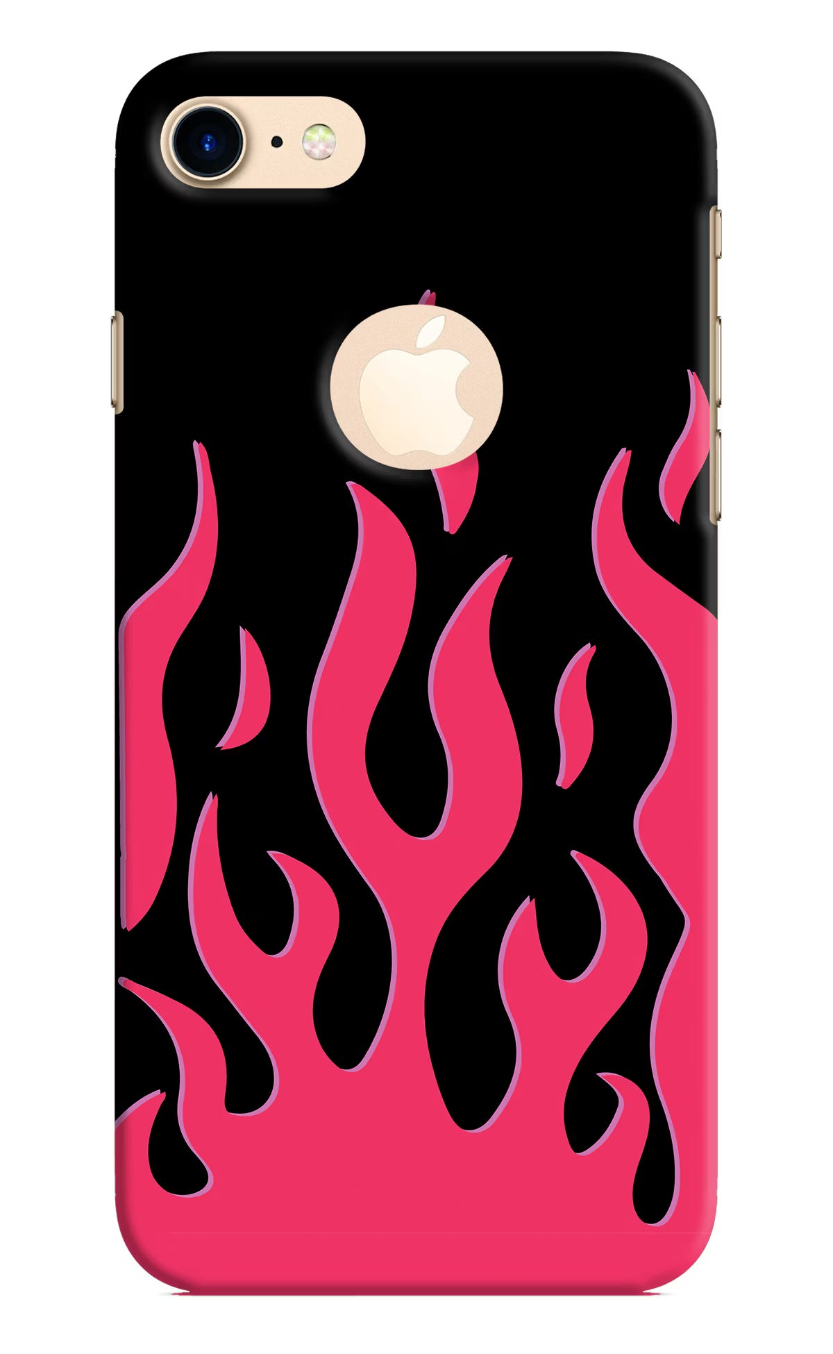 Fire Flames iPhone 8 Logocut Hard Case Back Cover by Casekaro