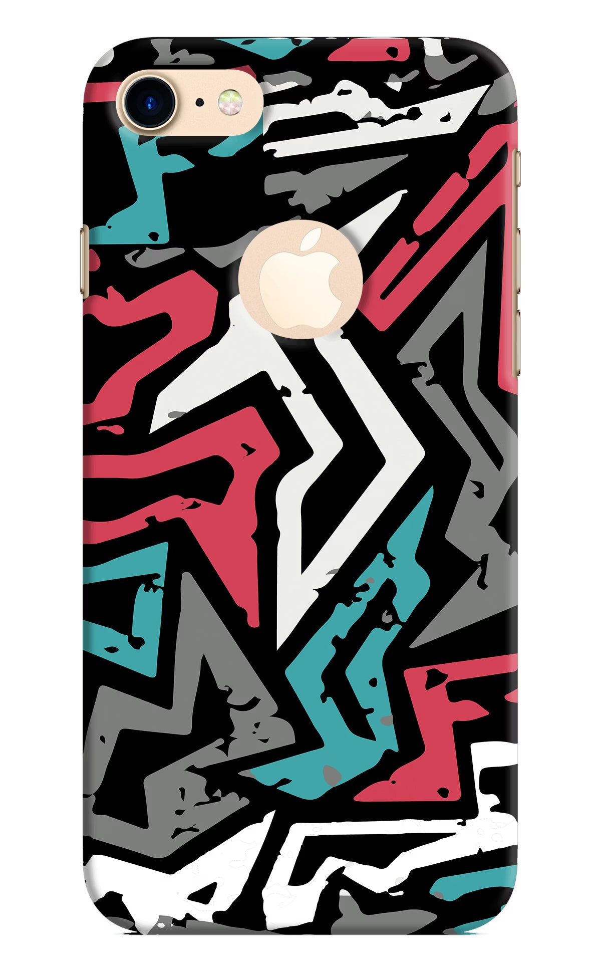 Geometric Graffiti iPhone 8 Logocut Hard Case Back Cover by Casekaro