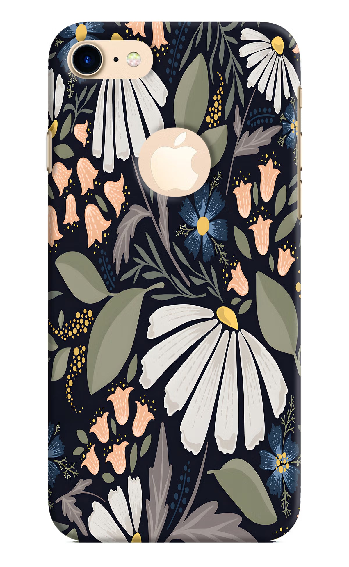 Flowers Art iPhone 8 Logocut Hard Case Back Cover by Casekaro