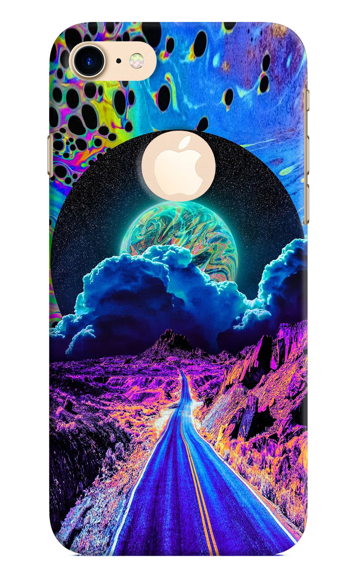 Psychedelic Painting iPhone 8 Logocut Hard Case Back Cover by Casekaro