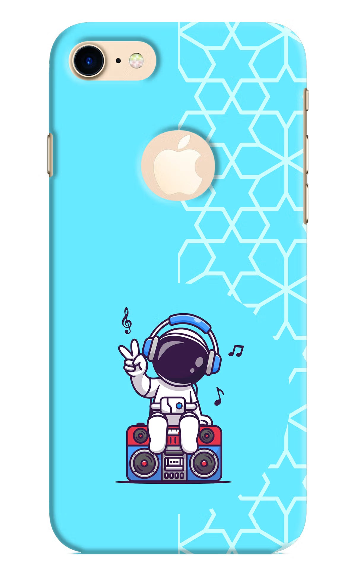 Cute Astronaut Chilling iPhone 8 Logocut Hard Case Back Cover by Casekaro