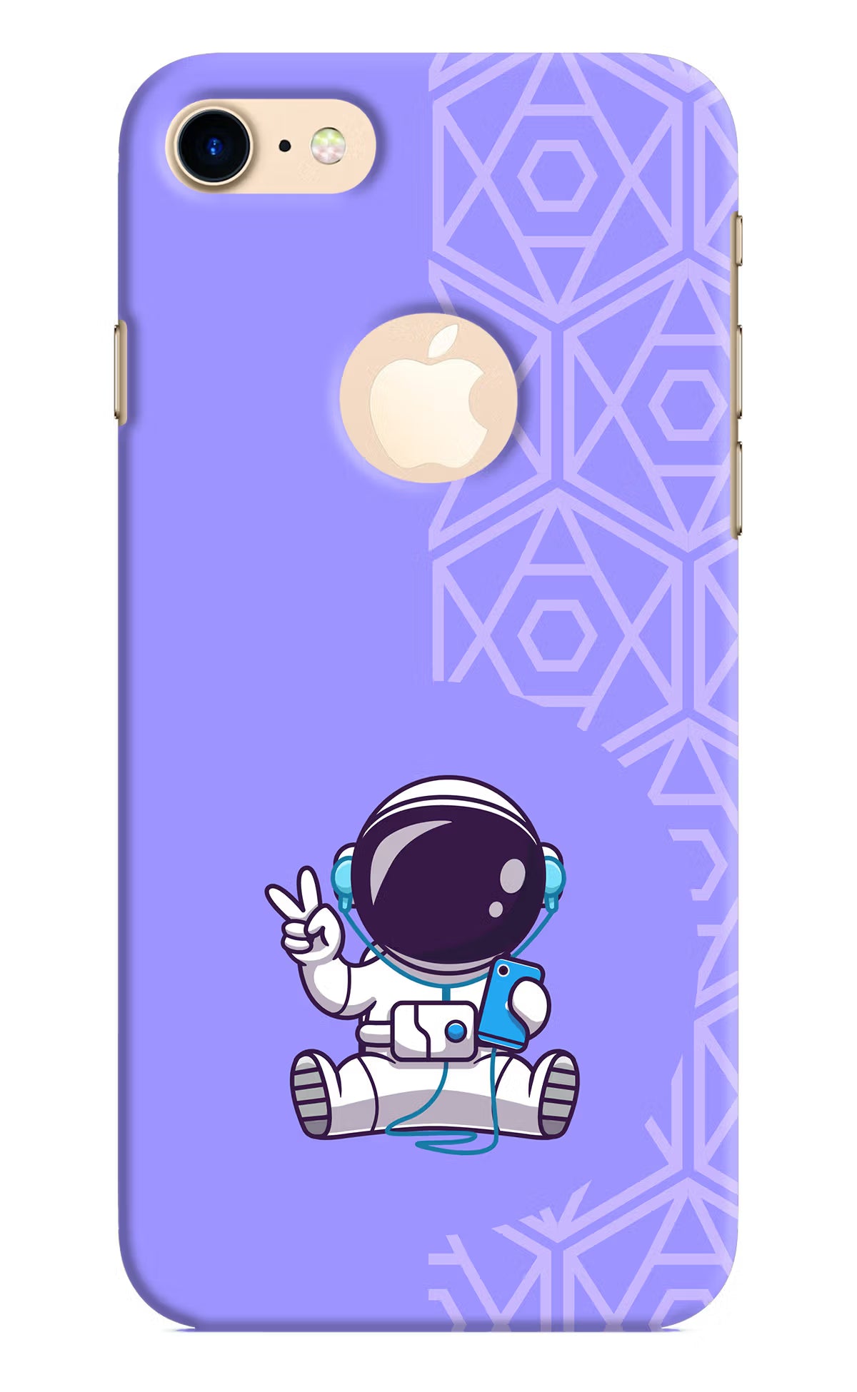 Cute Astronaut Chilling iPhone 8 Logocut Hard Case Back Cover by Casekaro