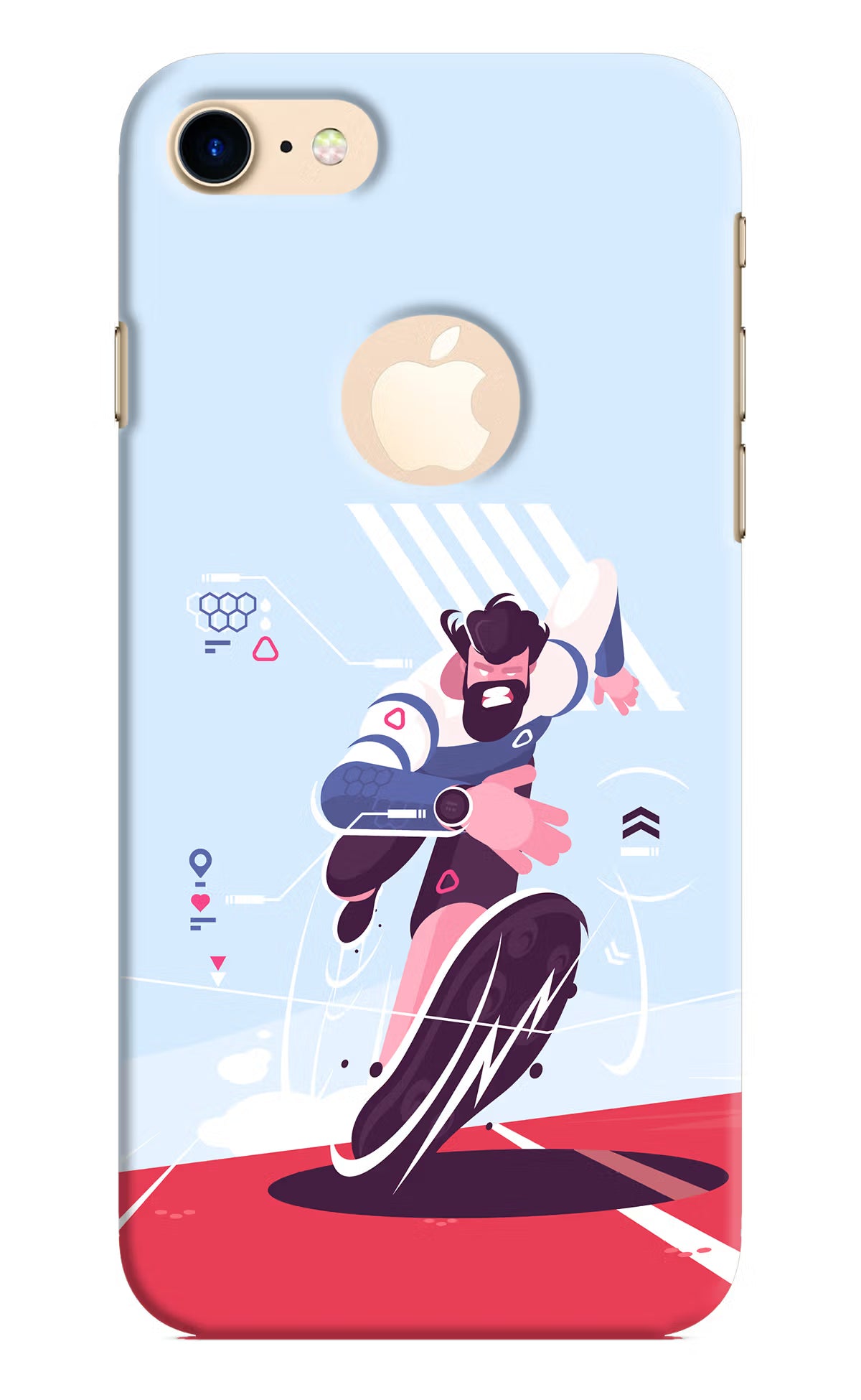 Run Pro iPhone 8 Logocut Hard Case Back Cover by Casekaro