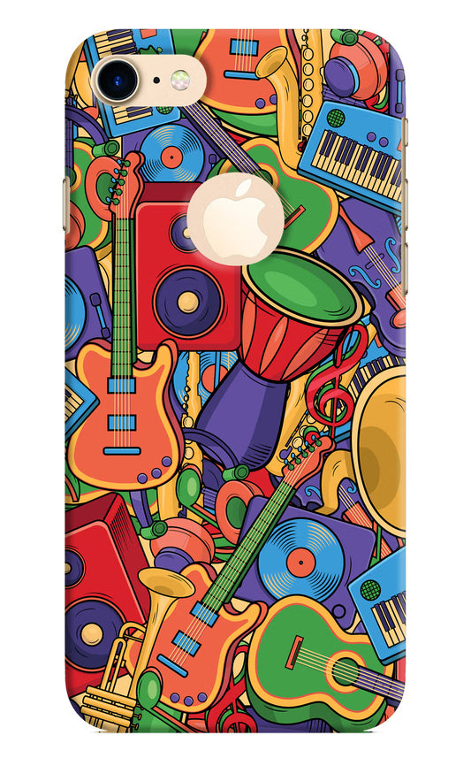 Music Instrument Doodle iPhone 8 Logocut Hard Case Back Cover by Casekaro