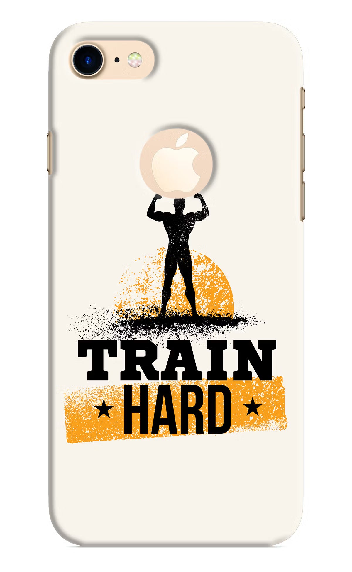 Train Hard iPhone 8 Logocut Hard Case Back Cover by Casekaro