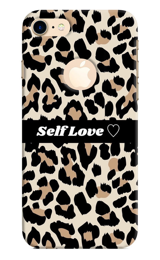 Leopard Print Self Love iPhone 8 Logocut Hard Case Back Cover by Casekaro