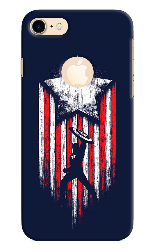 Captain America Marvel Art iPhone 8 Logocut Hard Case Back Cover by Casekaro