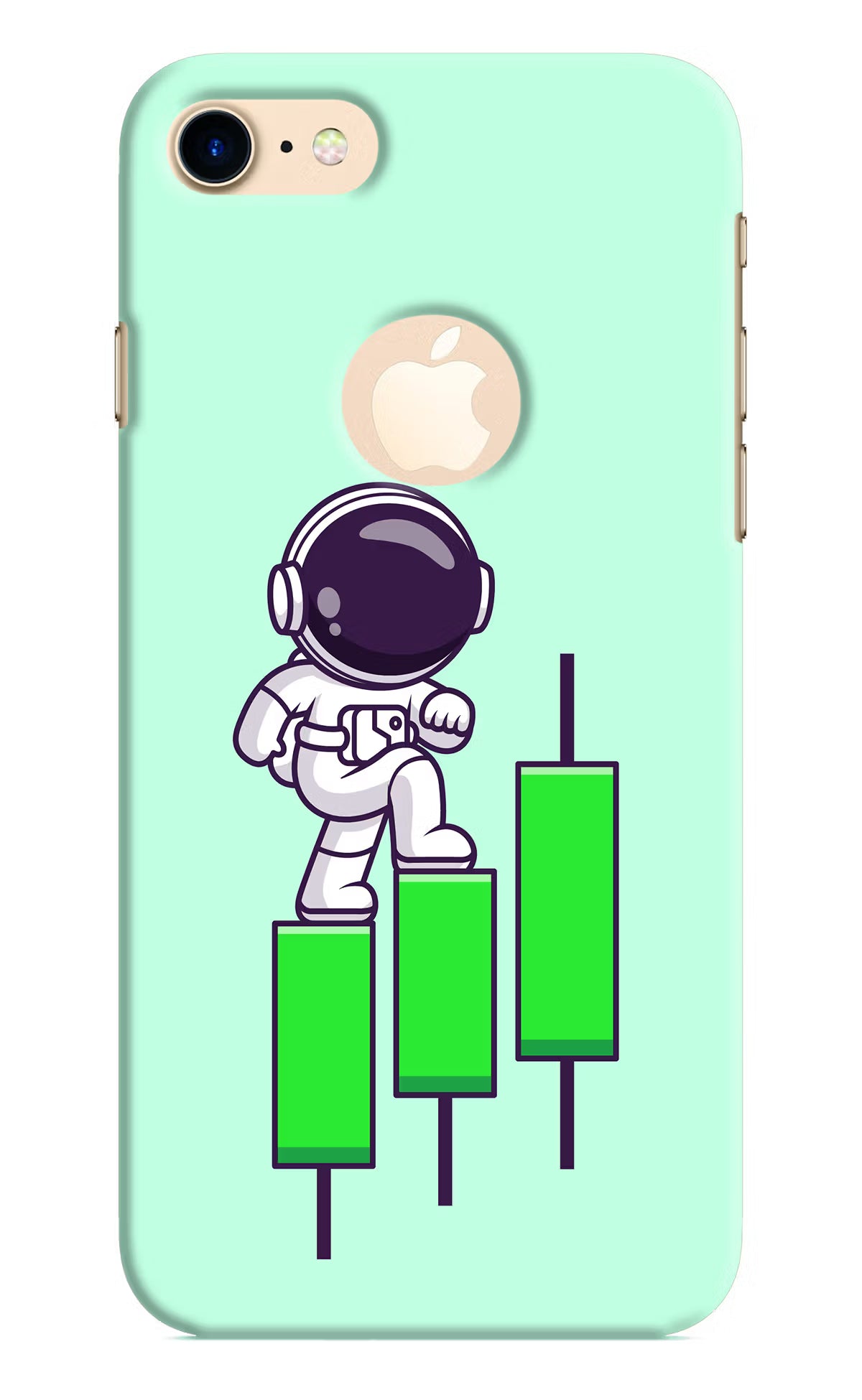Astronaut Trader iPhone 8 Logocut Hard Case Back Cover by Casekaro