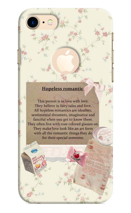 Hopeless Romantic iPhone 8 Logocut Hard Case Back Cover by Casekaro