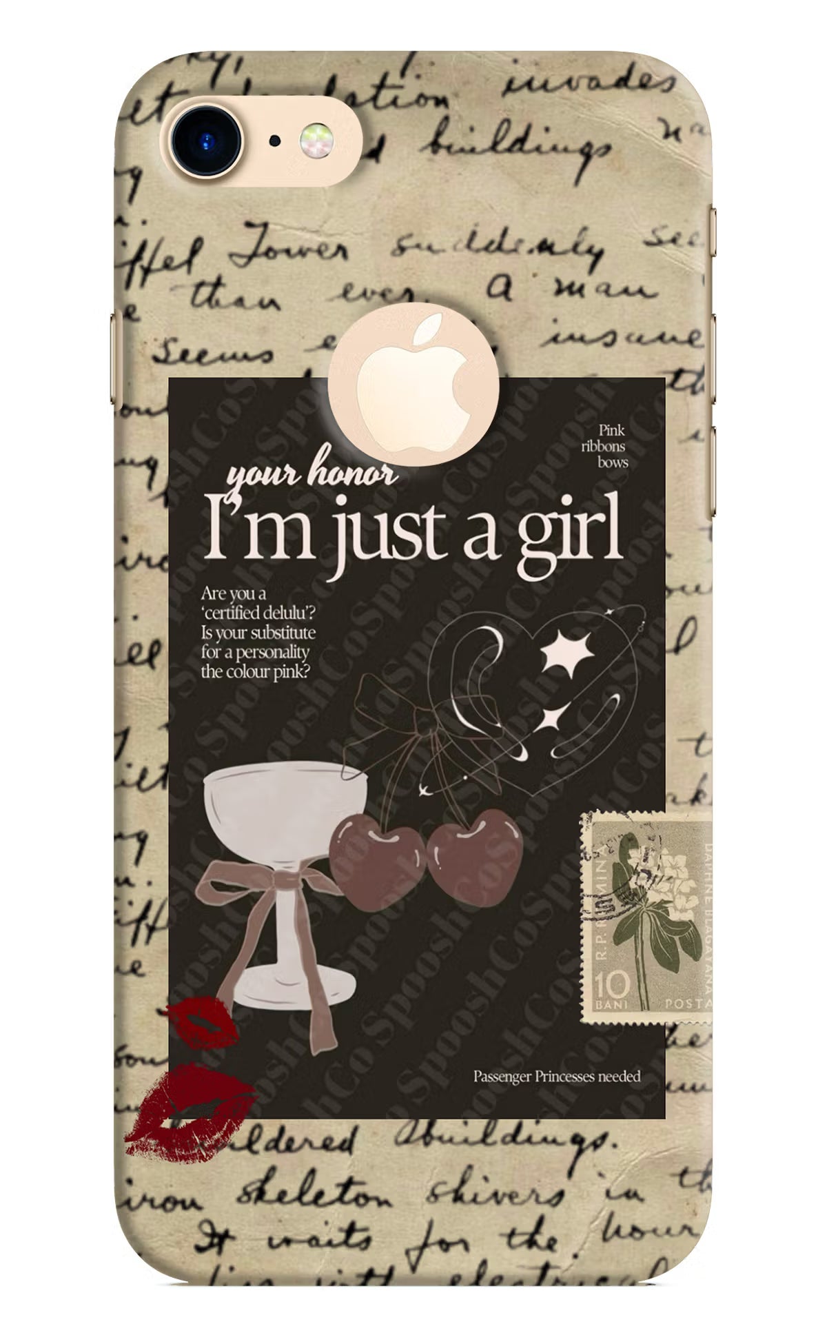 I am just a girl iPhone 8 Logocut Hard Case Back Cover by Casekaro