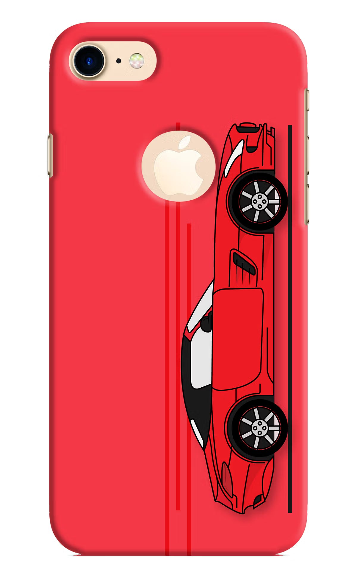 Red Velocity iPhone 8 Logocut Hard Case Back Cover by Casekaro