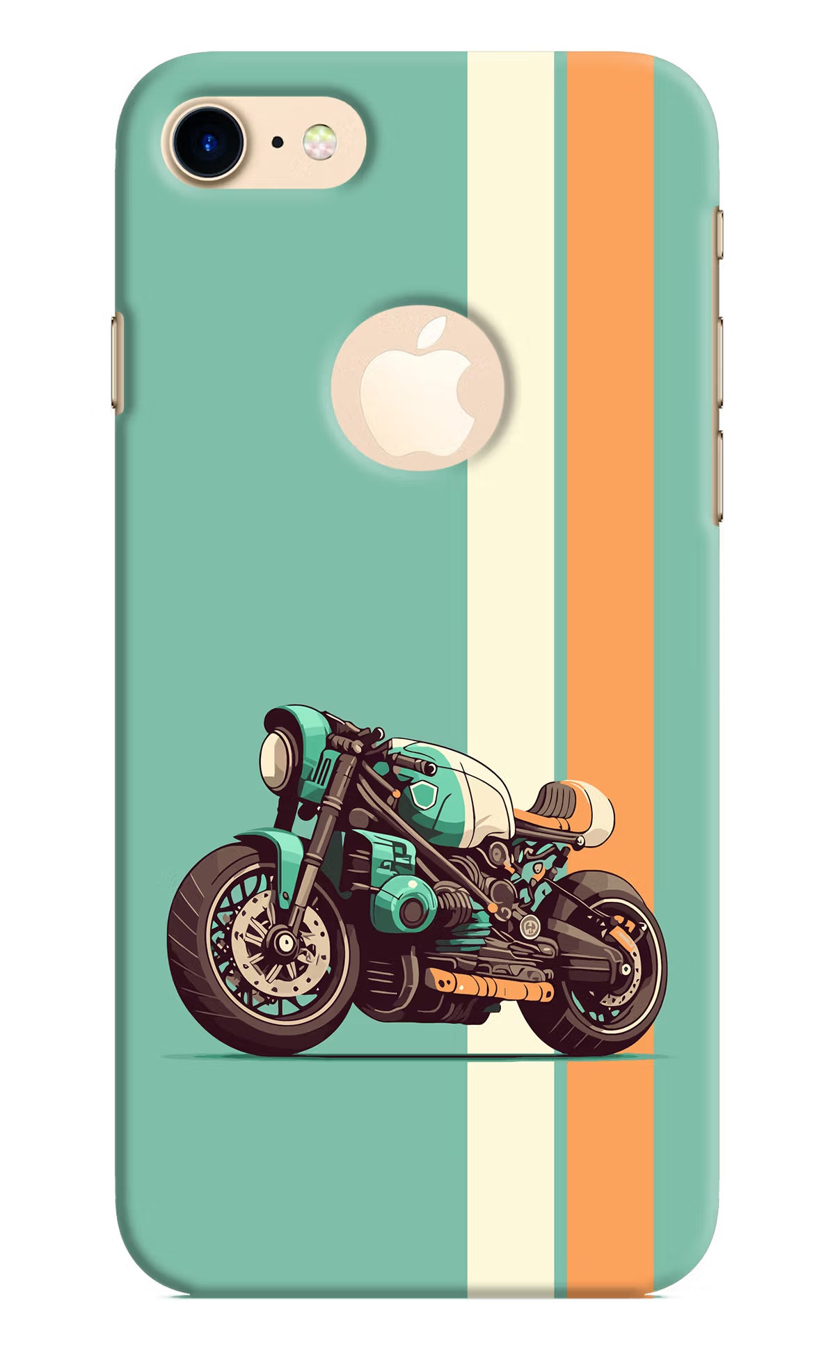 Striped Moto Drift iPhone 8 Logocut Hard Case Back Cover by Casekaro